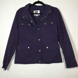Kut from the Kloth Purple 100% Cotton Military Utility Gorpcore Jacket M Fall
